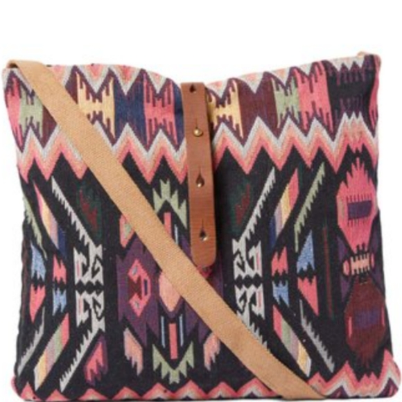 Raj Large Pink and Black Geometric Cross Body Bag